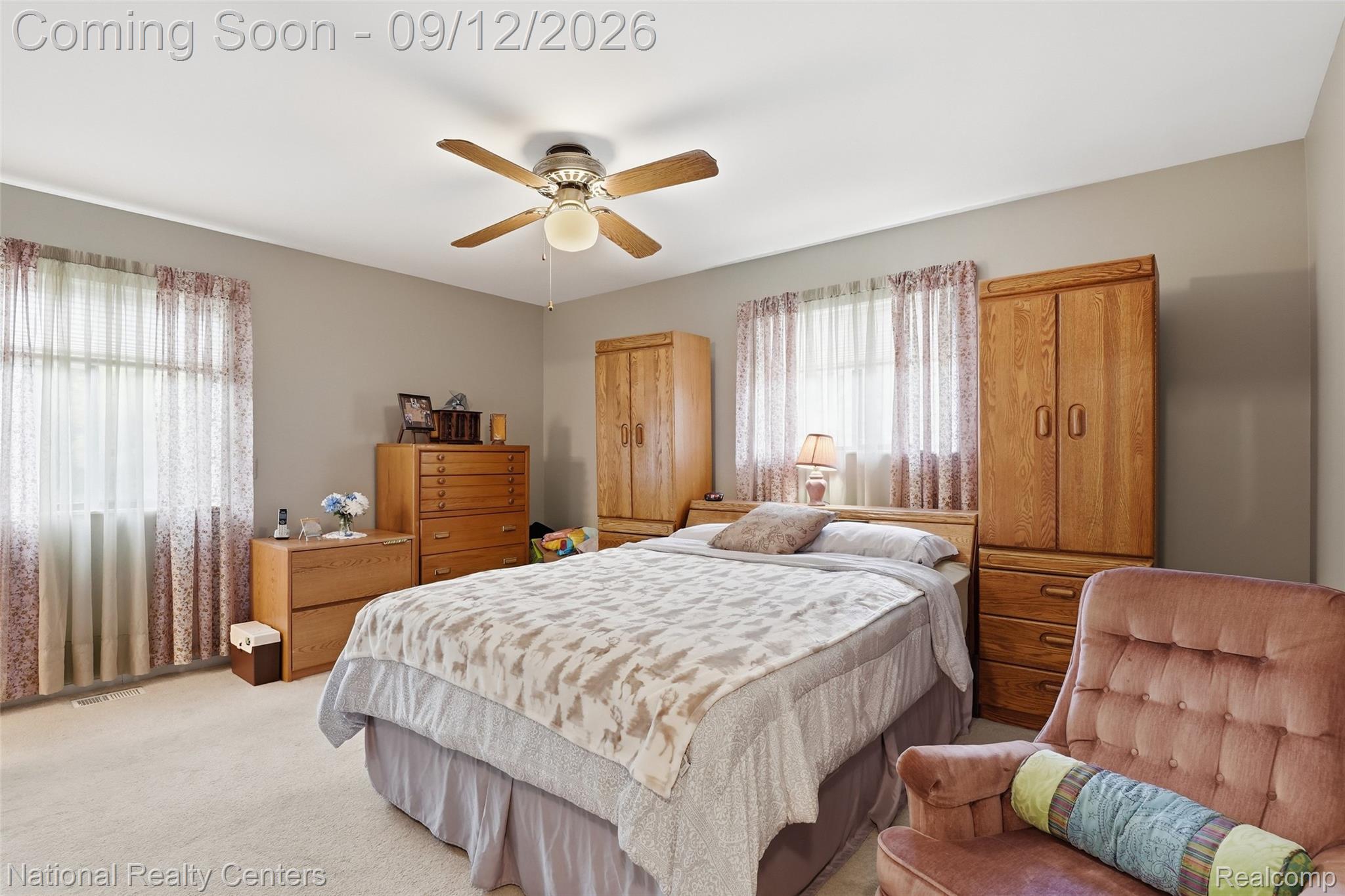 2631 Garden Road Milford, MI 48381 - Photo 9 of 40 Recessed lighting, ceiling fan with light fixture, neutral wall color, and carpeted flooring