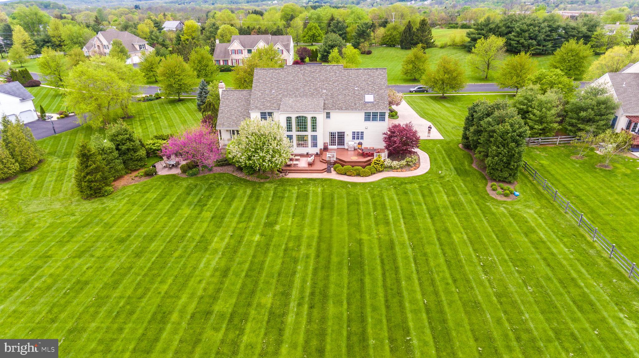 4548 Ridgetop Road Doylestown, PA 18902 - Photo 39 of 41 Mature landscaping, deck, patio with firepit