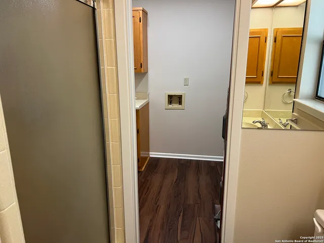 hallway with wooden floor