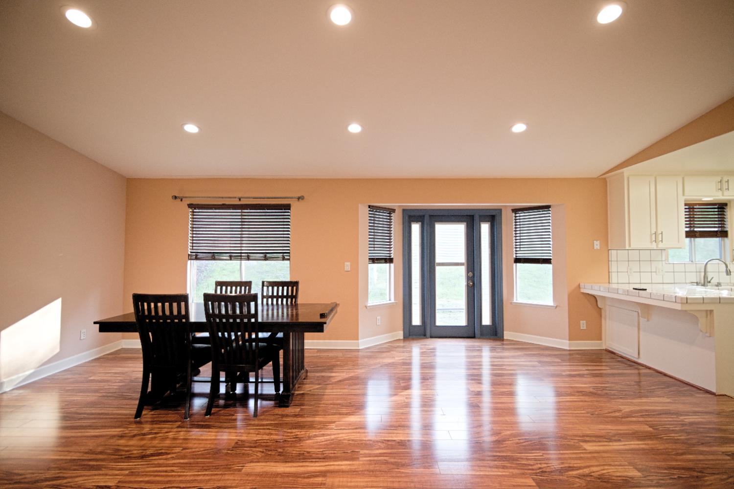 33072 Black Mountain Road Tollhouse, CA 93667 - Photo 37 of 45 a view of a a dining room with furniture window and wooden floor