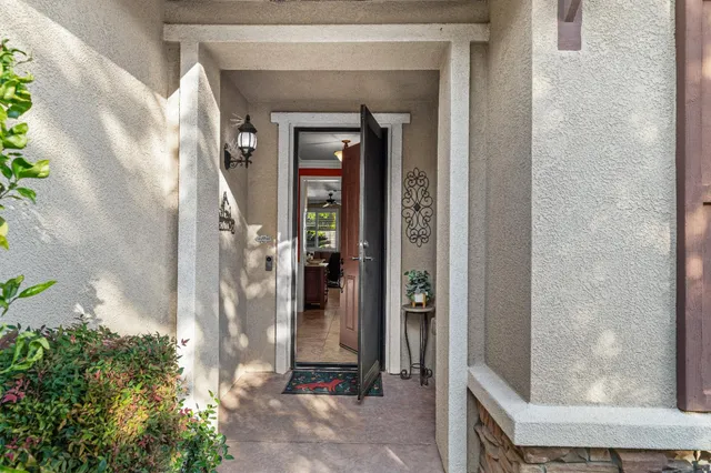 front view of a house with a glass door