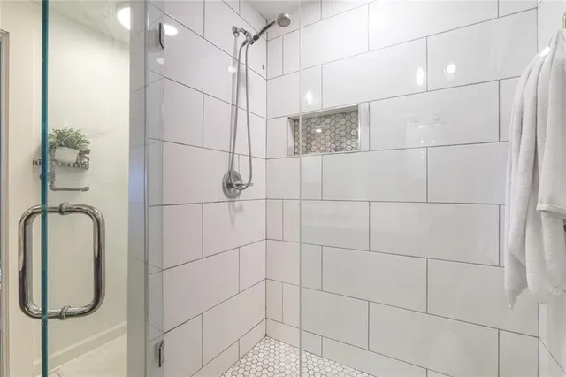 a bathroom with a shower