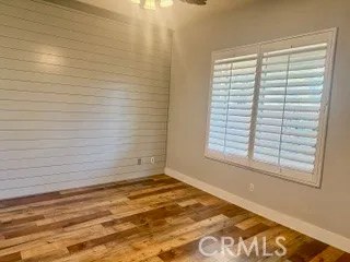 a view of a room that has a window