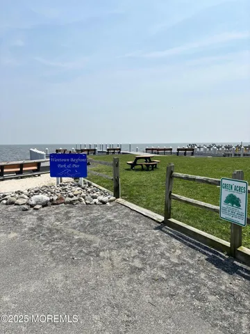 a view of a terrace with a bench