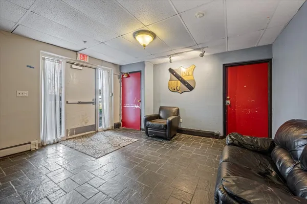 a living room with furniture