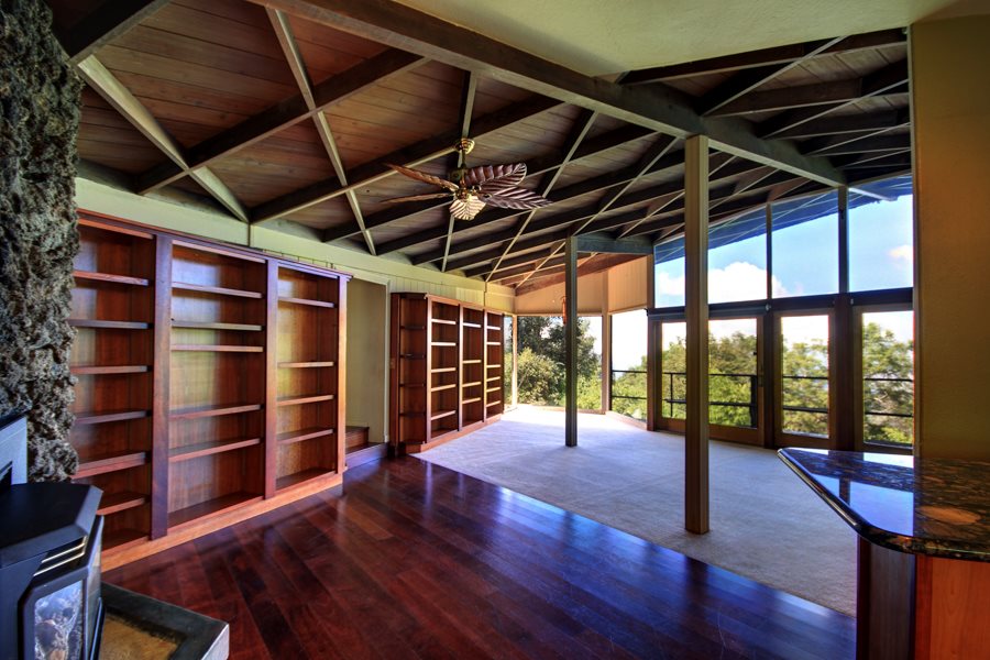 1270 Middle Road Kula, HI 96790 - Photo 8 of 17 a view of empty room with wooden floor and windows