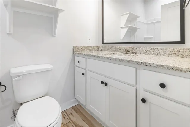 an empty room with fan