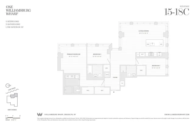 $3,600,000 | 480 Kent Avenue, Unit 15C | Williamsburg