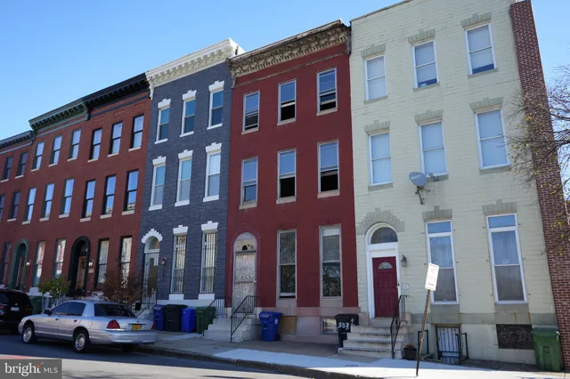 front view of a brick building