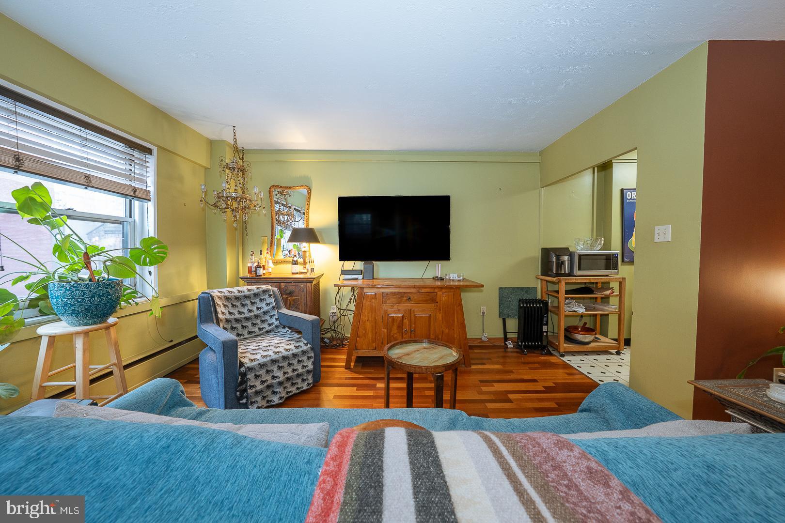 118 South 21st Street, Unit 210 Philadelphia, PA 19103 - Photo 3 of 21 a living room with furniture and a flat screen tv