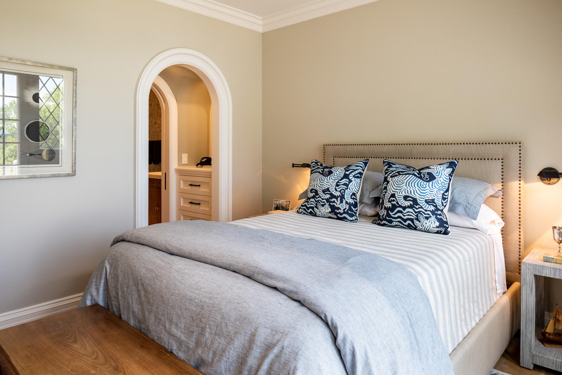 16 Raiders Lane Darien, CT 06820 - Photo 28 of 53 a bedroom with a bed and a painting on the wall