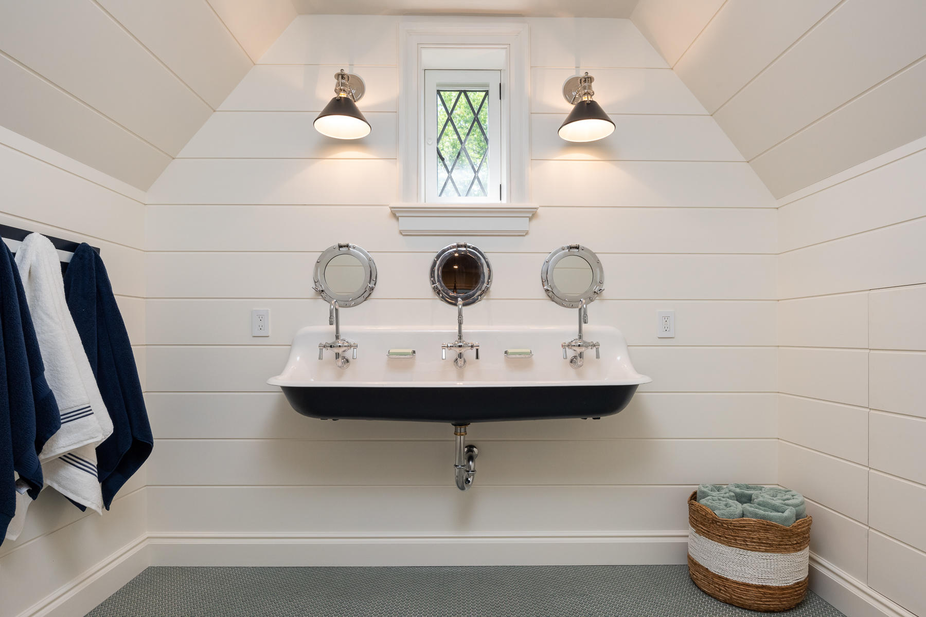 16 Raiders Lane Darien, CT 06820 - Photo 41 of 53 a bathroom with a sink and a mirror