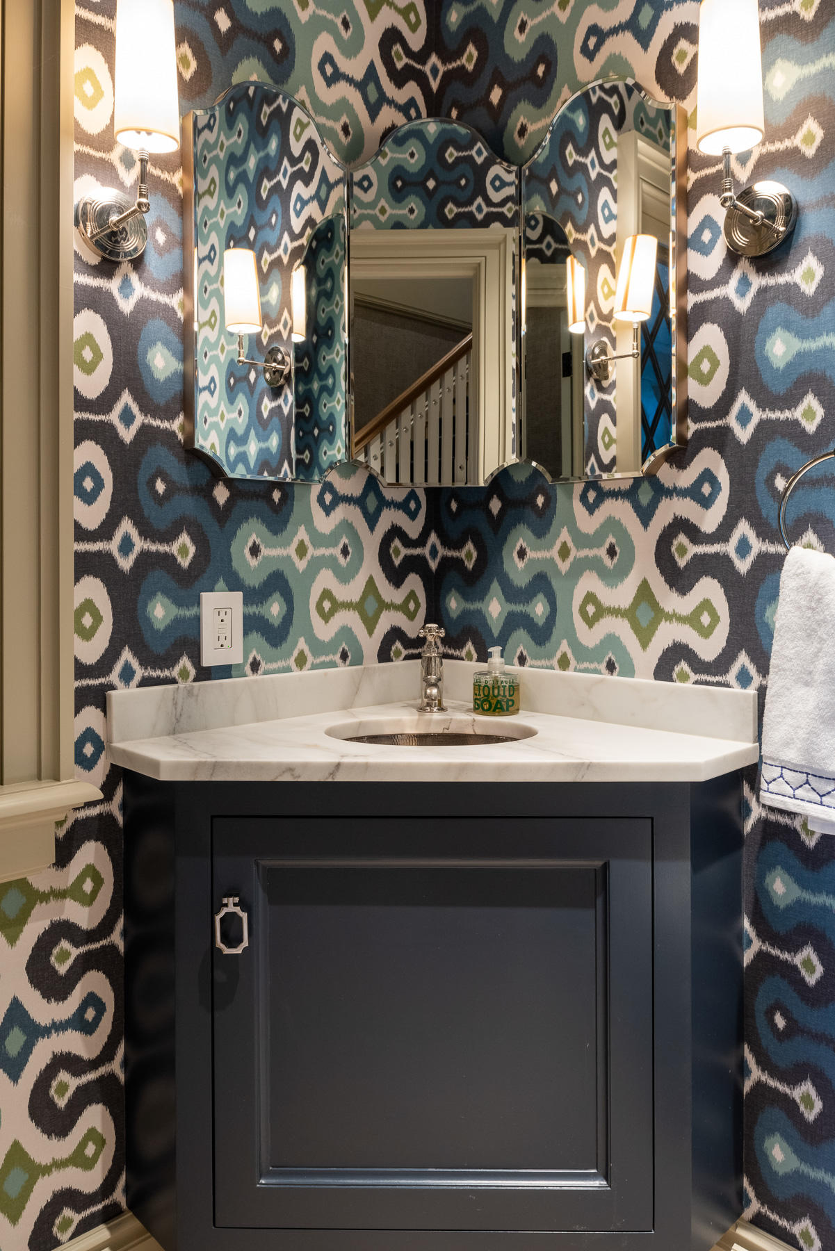 16 Raiders Lane Darien, CT 06820 - Photo 46 of 53 a bathroom with a sink and a mirror