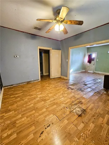 a view of a room with a chandelier