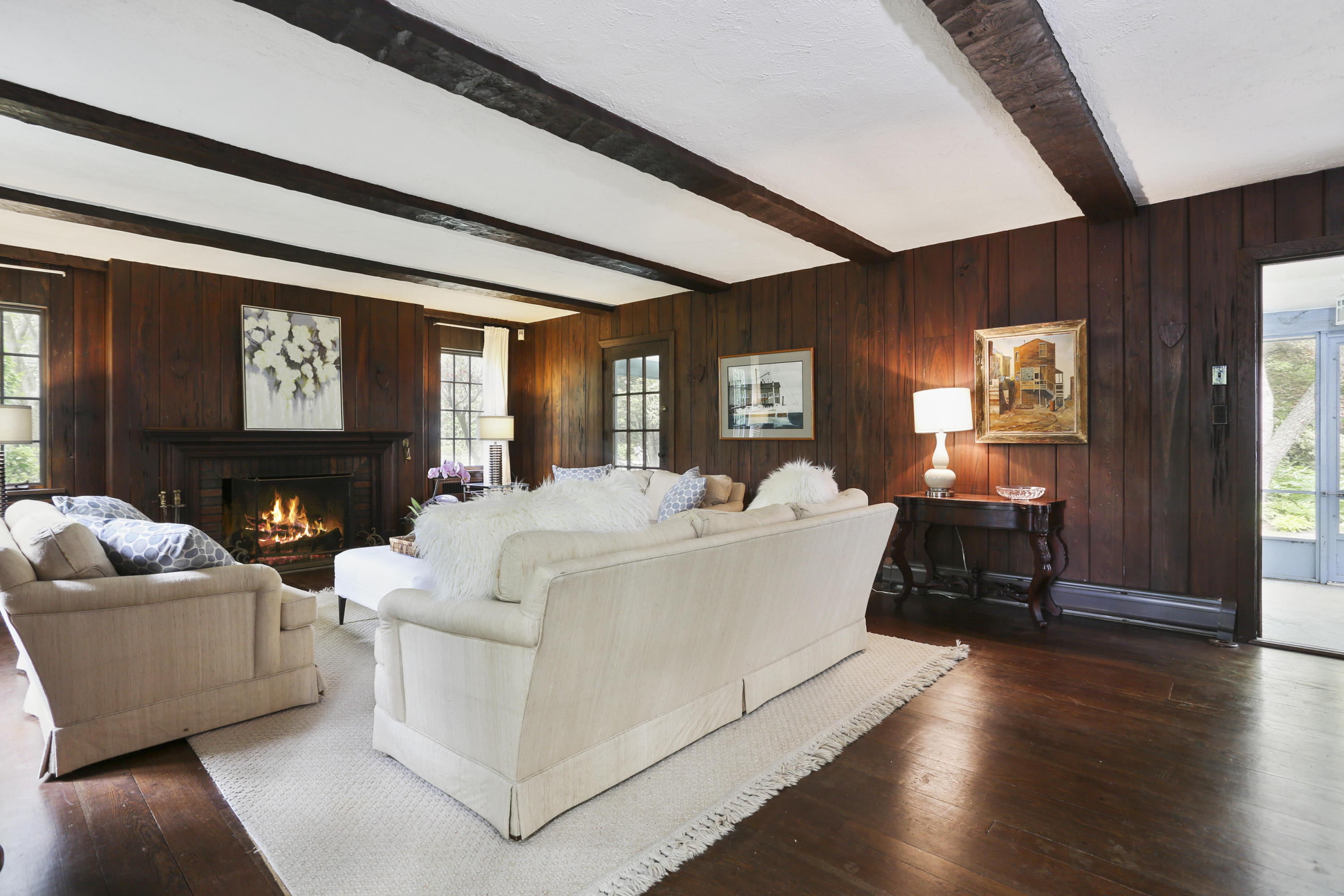5 Meadowbrook Road Darien, CT 06820 - Photo 15 of 40 a living room with fireplace furniture and a large window