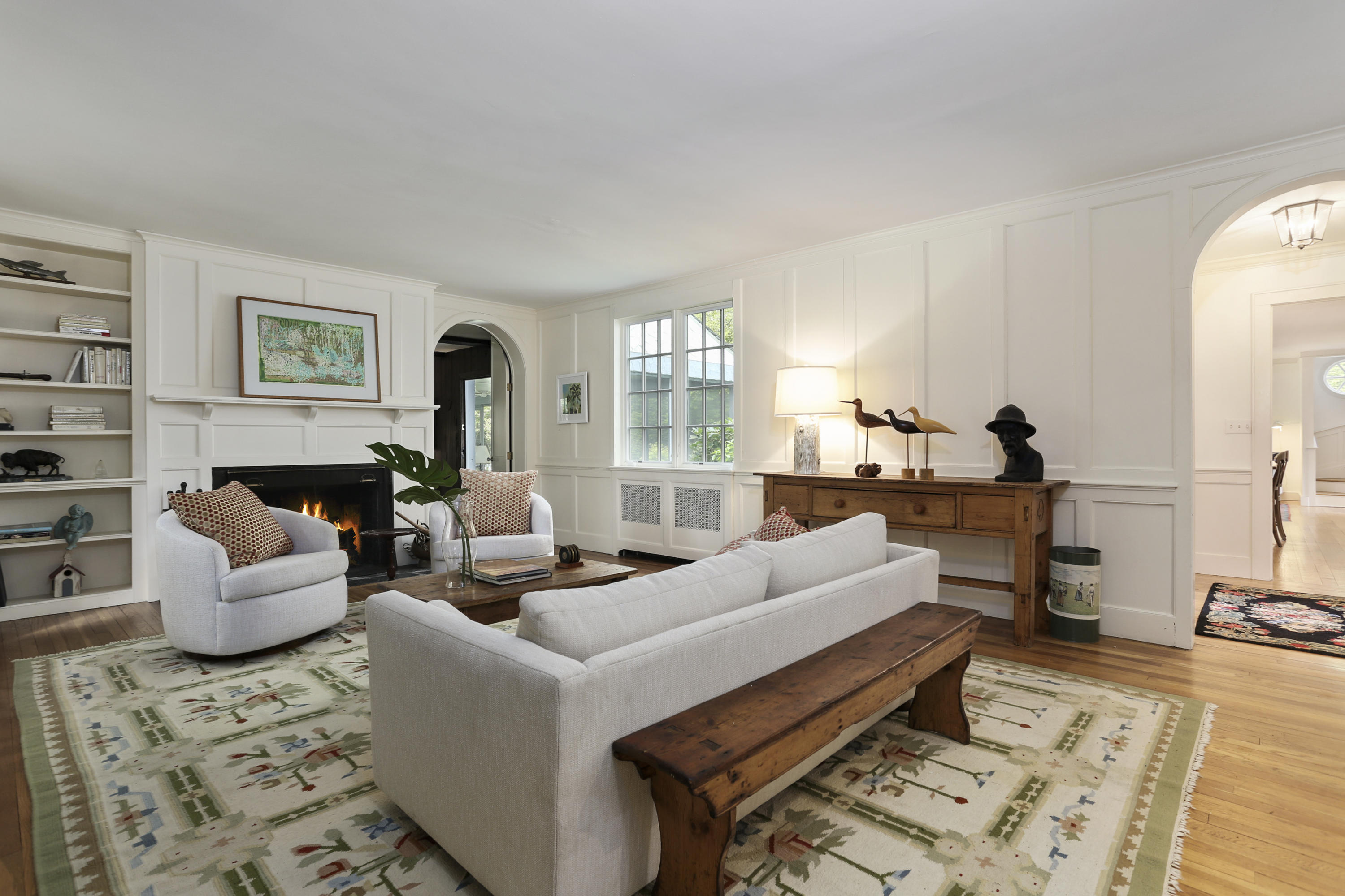 5 Meadowbrook Road Darien, CT 06820 - Photo 5 of 40 a living room with fireplace furniture and a rug
