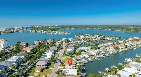 a view of a lake with a city