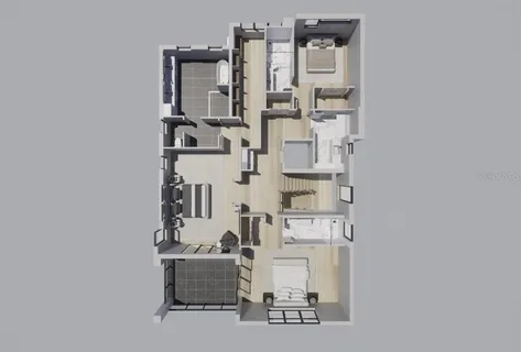 an aerial view of a house with outdoor space swimming pool and ocean view