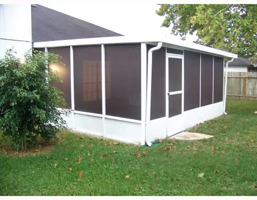 a view of backyard with large tree
