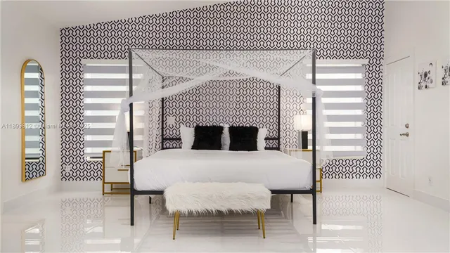 a living room with furniture and a night stand