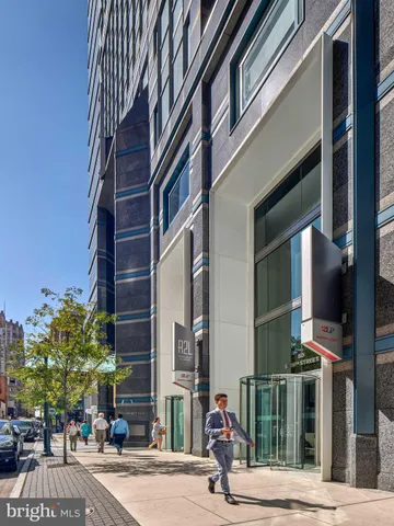 a view of a building with a street
