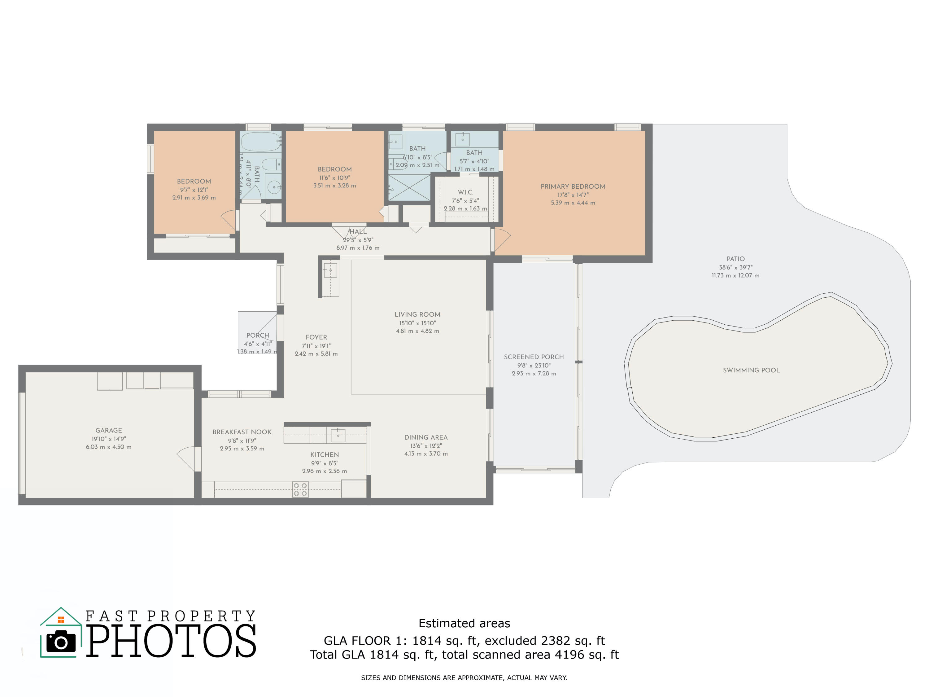23245 Boca Club Colony Circle Boca Raton, FL 33433 - Photo 51 of 51 Floor plan dimensions