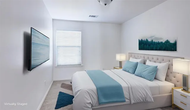 an empty room with closet