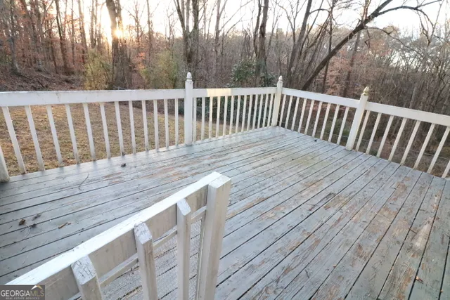 a view of wooden deck