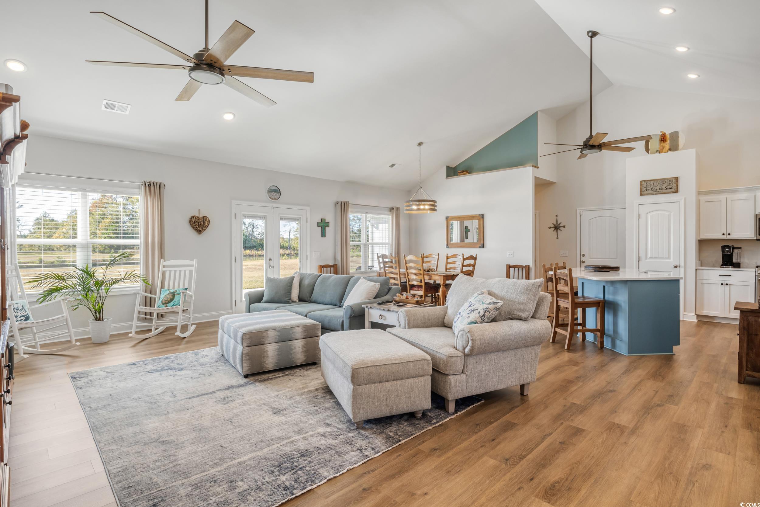 4082 Salem Road Aynor, SC 29511 - Photo 12 of 39 Living room featuring french doors, ceiling fan, h