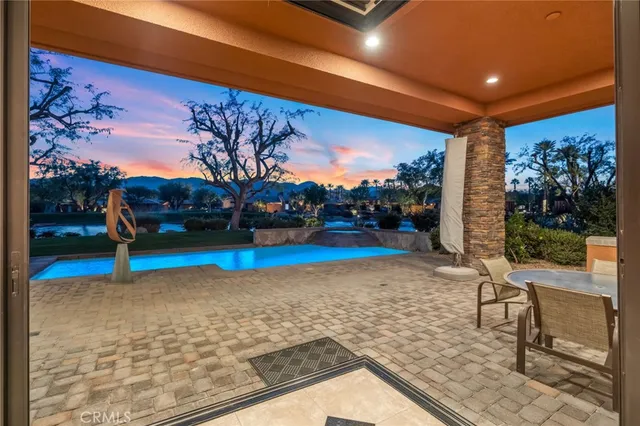 a view of outdoor space with seating