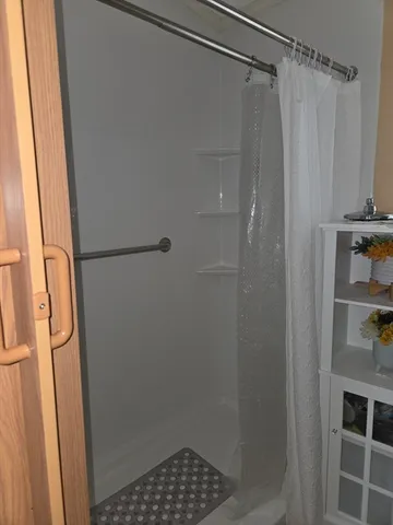 a bathroom with a shower