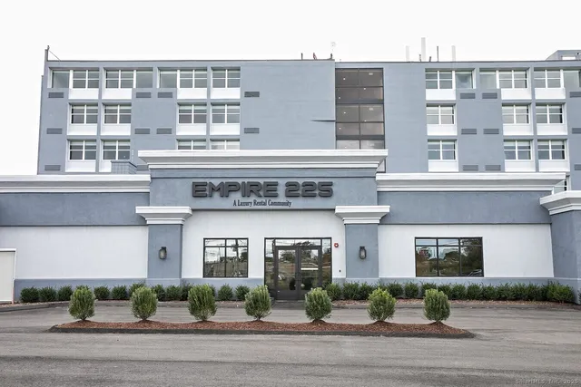 a front view of a building