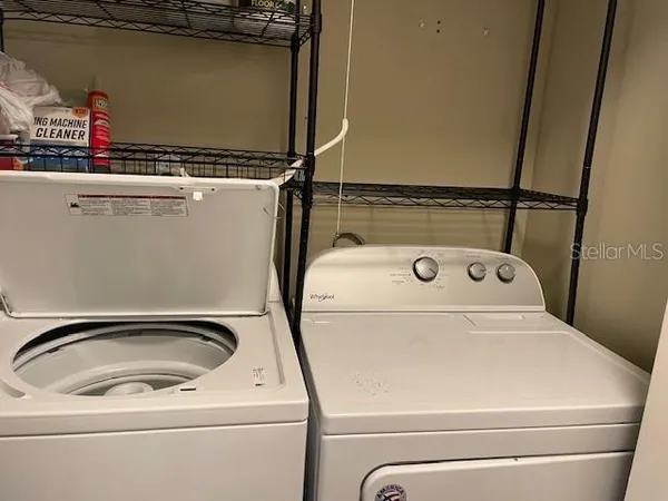 a close up view of washer and dryer