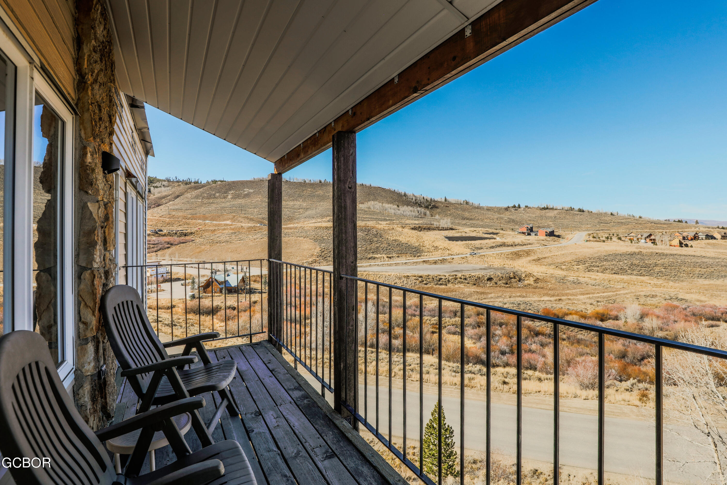 96 Mountainside Drive, Unit B 58 Granby, CO 80446 - Photo 41 of 42 a view of a balcony with chairs