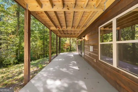 a view of porch with window