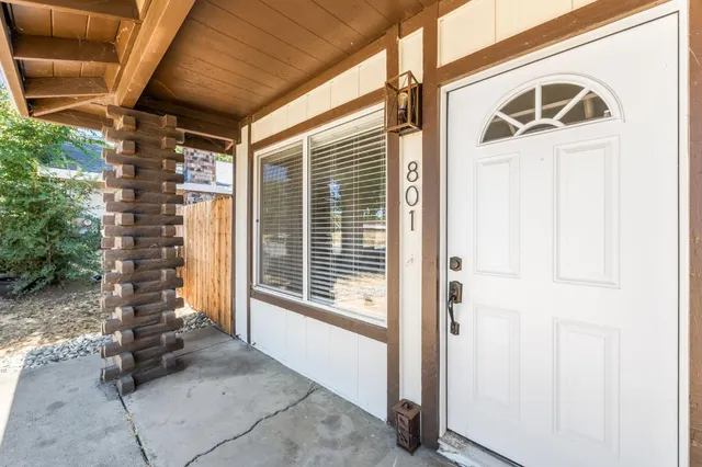 a view of front door and porch