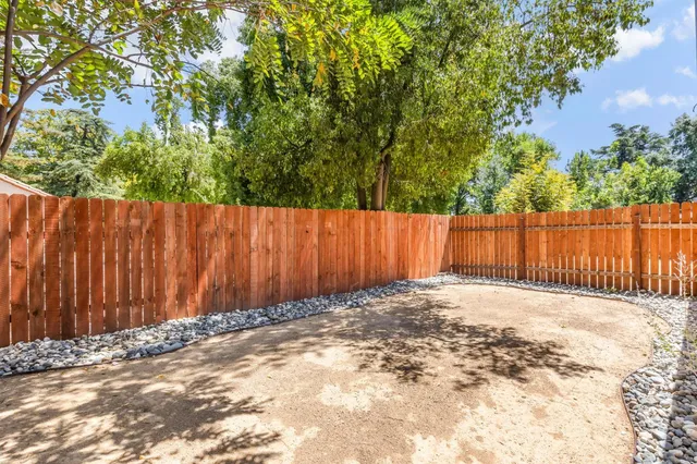 a view of wooden fence