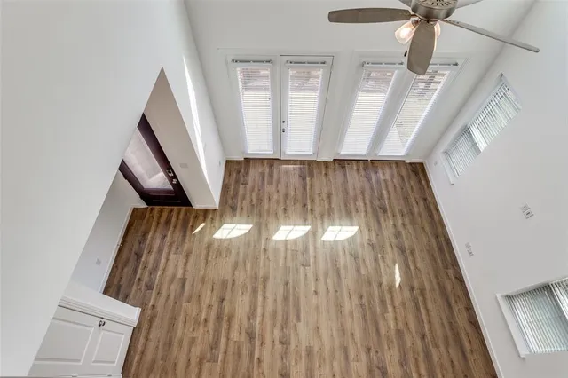a view of entryway with wooden floor