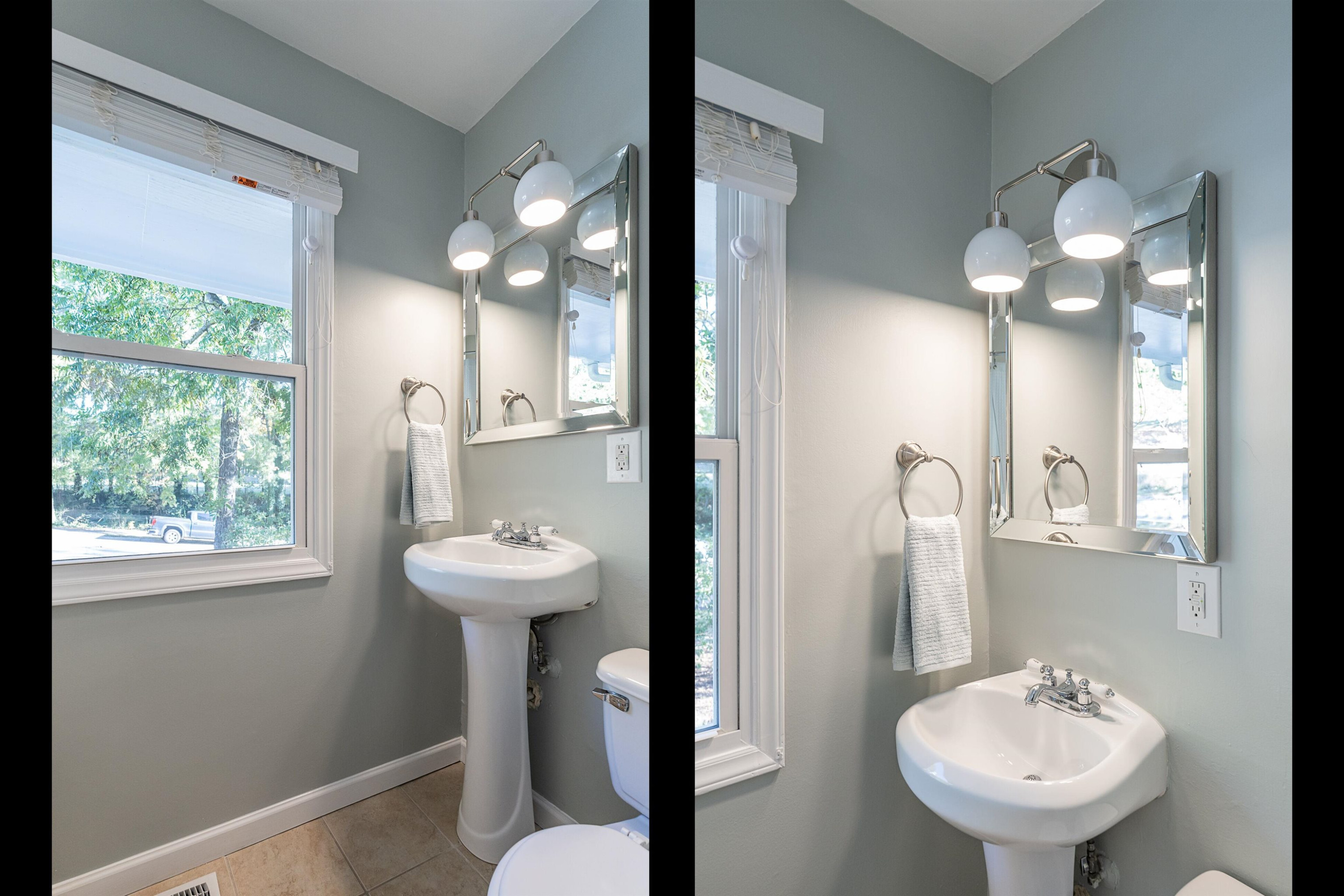 2408 Remington Road Raleigh, NC 27610 - Photo 24 of 31 a bathroom with a sink and a mirror