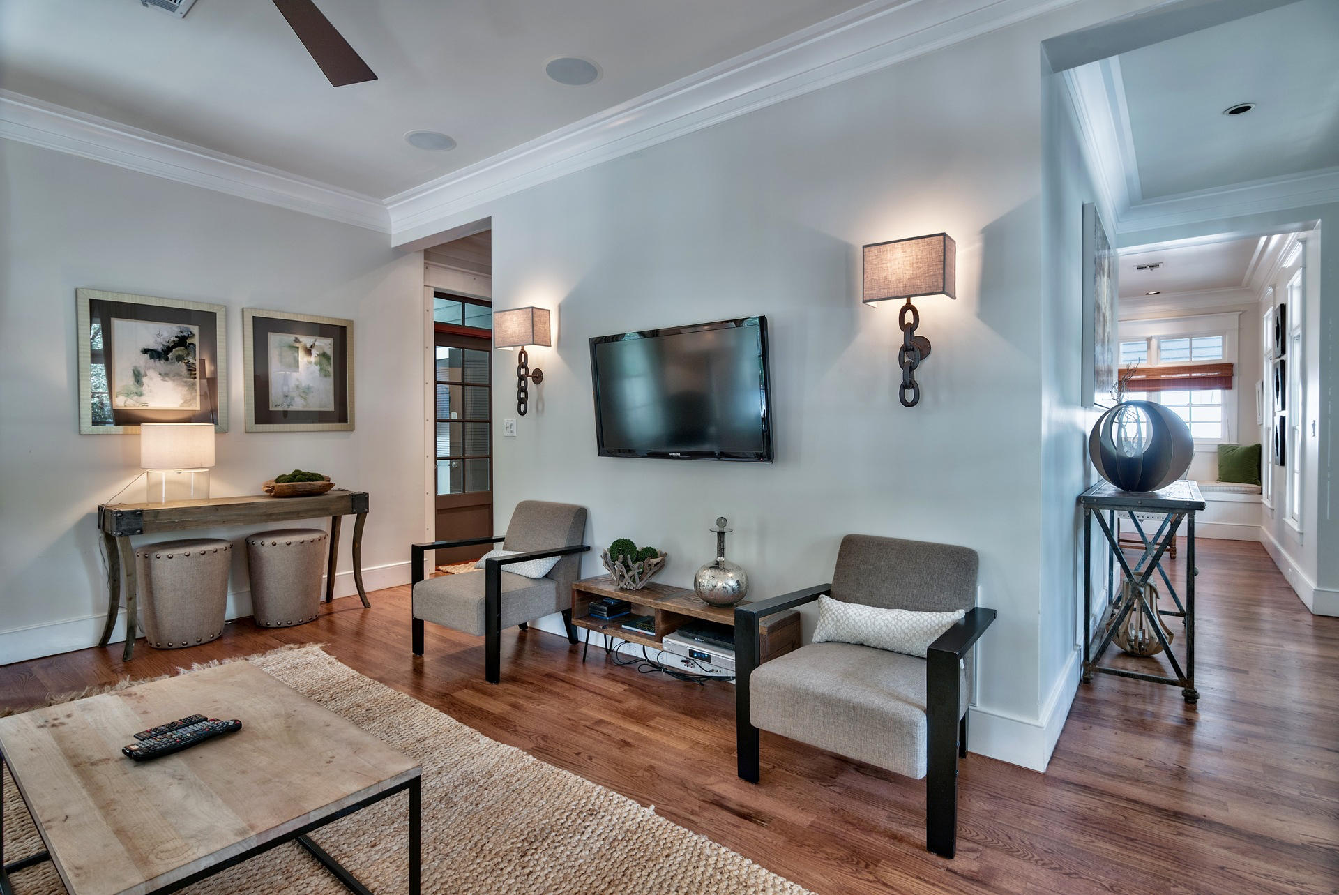 54 Round Road Rosemary Beach, FL 32461 - Photo 8 of 48 a living room with furniture and a flat screen tv