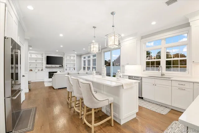 an aerial view of a city