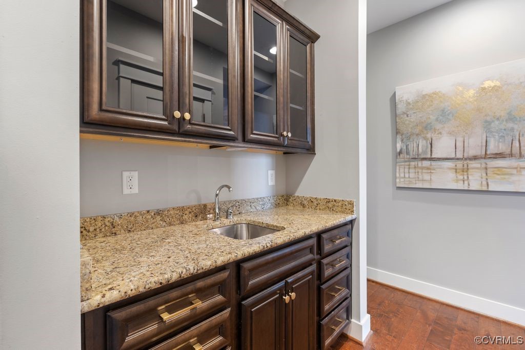 14106 Old Fort Drive Midlothian, VA 23113 - Photo 19 of 47 a kitchen with stainless steel appliances granite countertop a sink and a refrigerator
