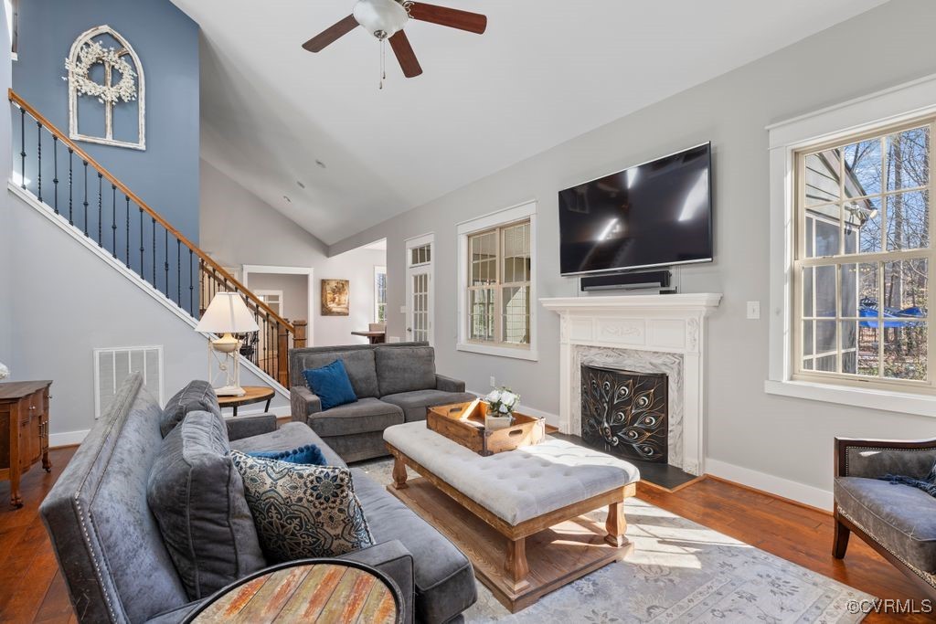 14106 Old Fort Drive Midlothian, VA 23113 - Photo 7 of 47 a living room with furniture fireplace and a flat screen tv