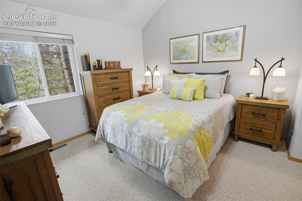 877 North Mountain Estates Road Florissant, CO 80816 - Photo 16 of 23 a bedroom with a bed and a window