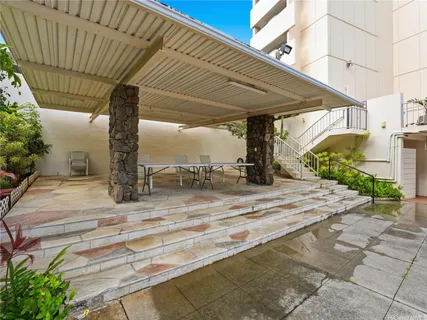 a view of a patio