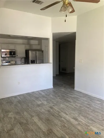 a view of a livingroom with an empty space