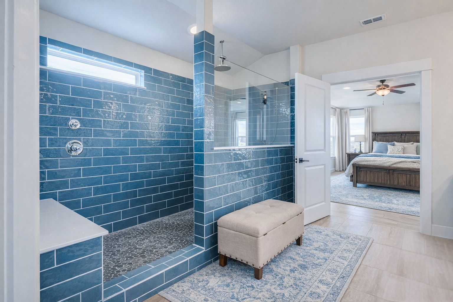 297 Tree Nut Loop Buda, TX 78610 - Photo 14 of 25 This subway walkin shower is a spa experience you need