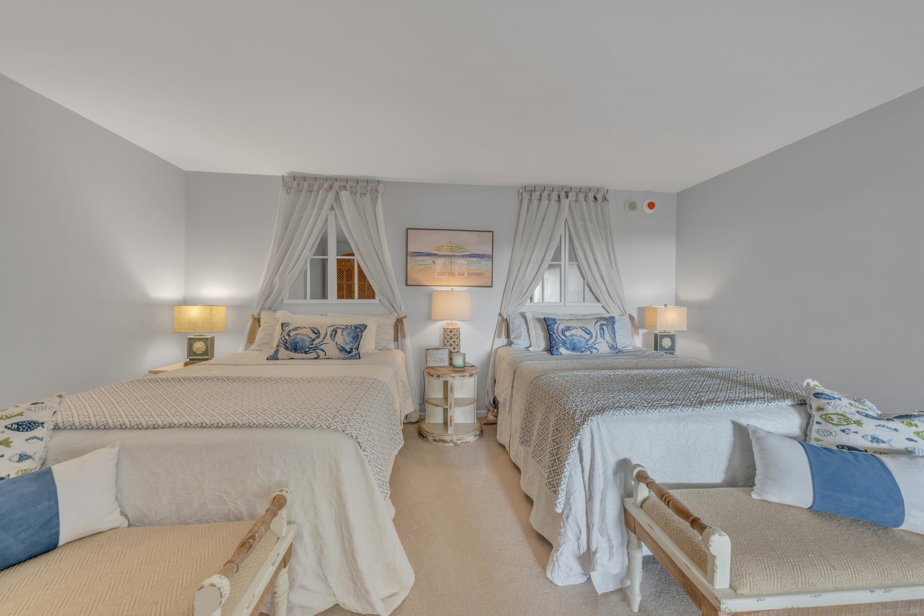 5380 North Ocean Drive, Unit 4A Singer Island, FL 33404 - Photo 41 of 75 Master Bedroom with 2 Queens and benches