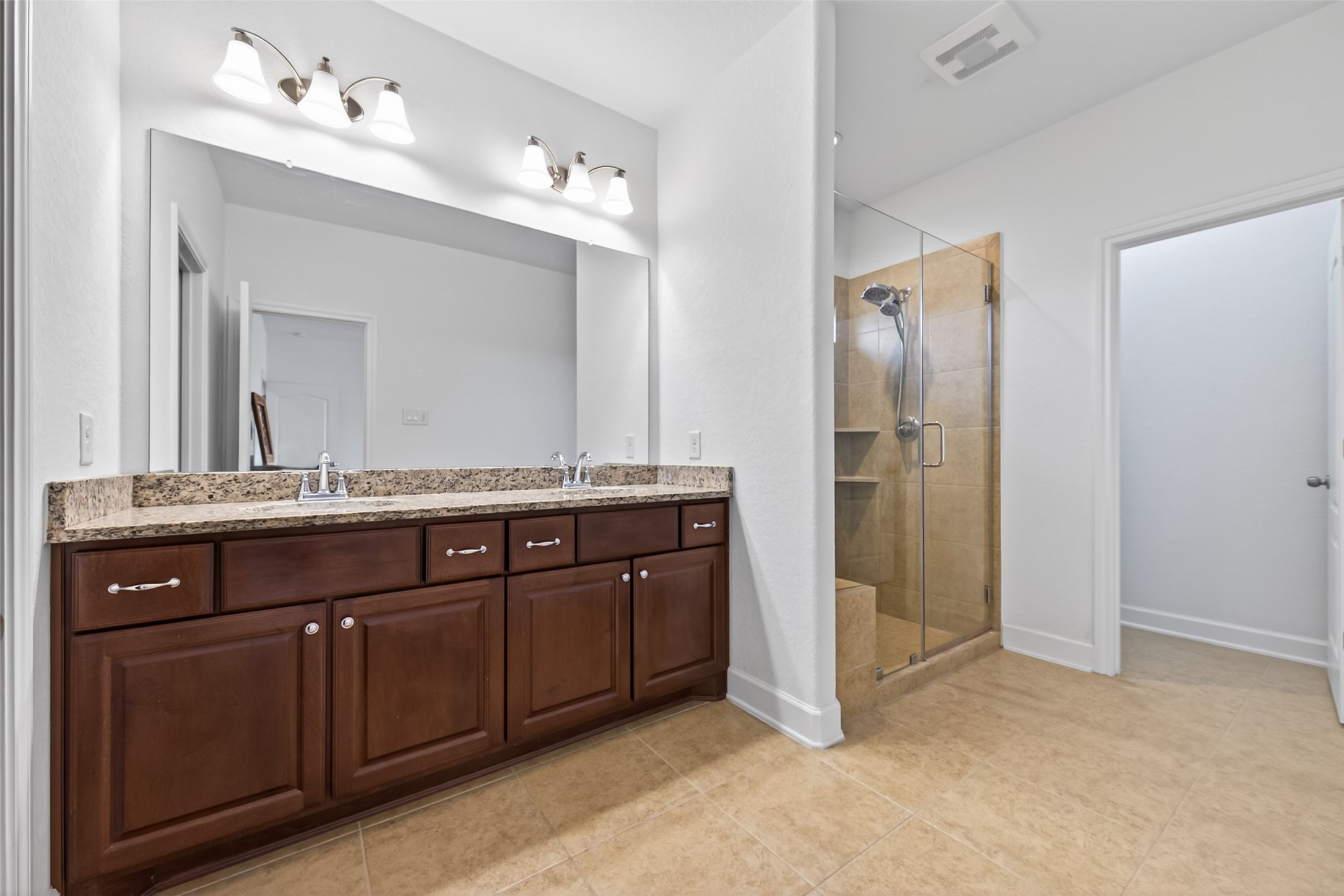 13506 Moody Road Needville, TX 77461 - Photo 18 of 36 Primary Bathroom with dual sinks & granite countertops