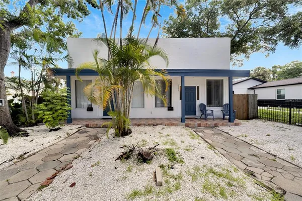 a view of a house with a patio